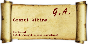 Gosztl Albina névjegykártya